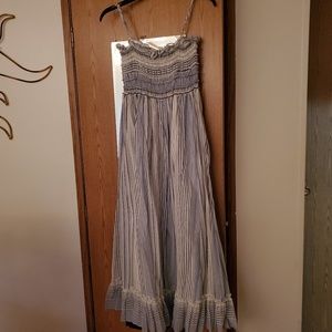 White and blue babydoll dress